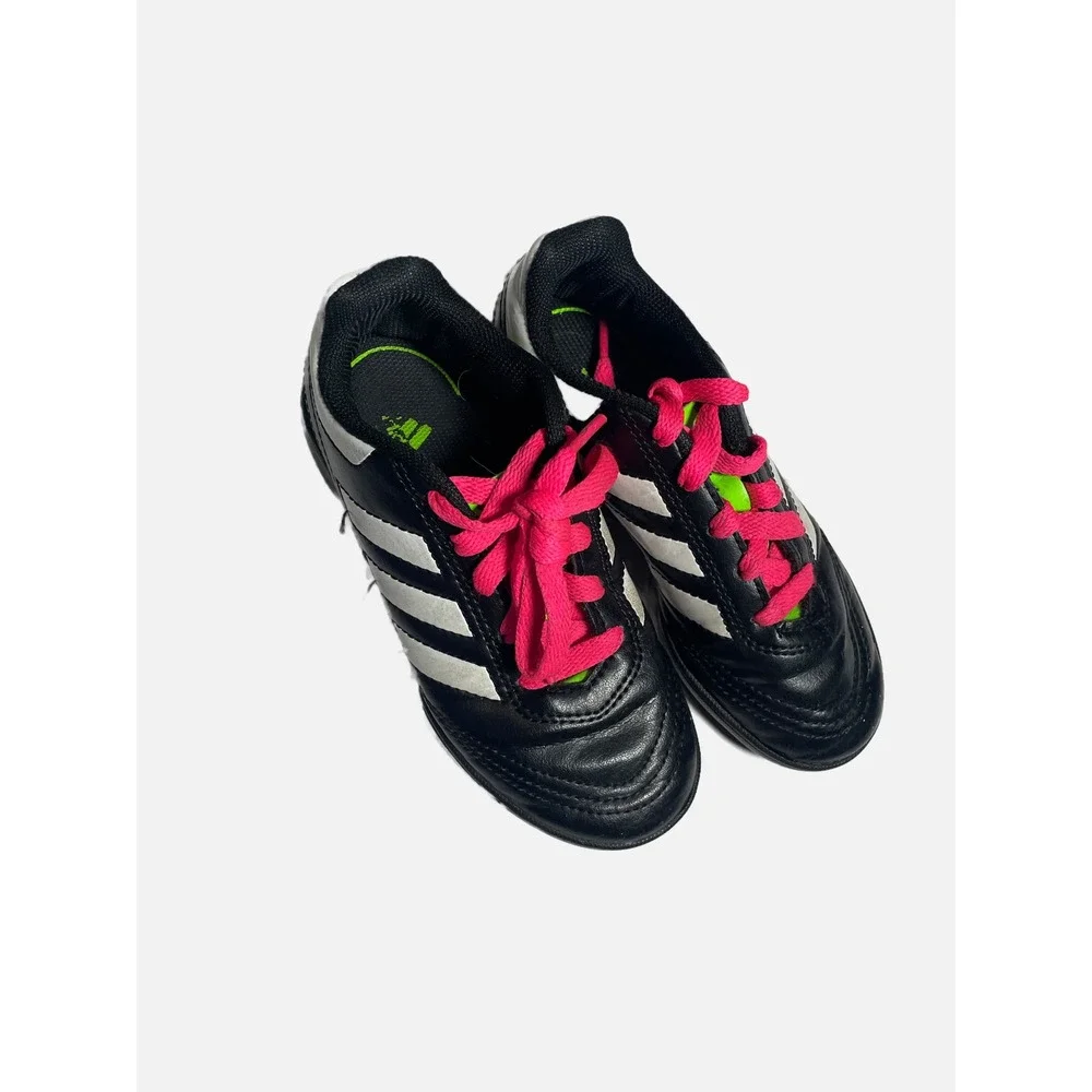 Adidas Goletto VI TF Soccer Cleats Kids Size 13K Black Pink Turf Sport Sneakers